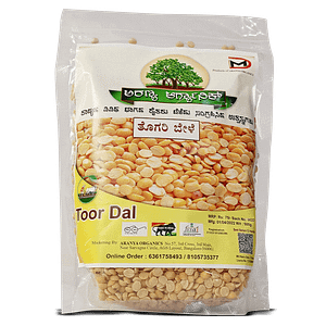 image of a packet filled with Toor Dal from Aranya Organics