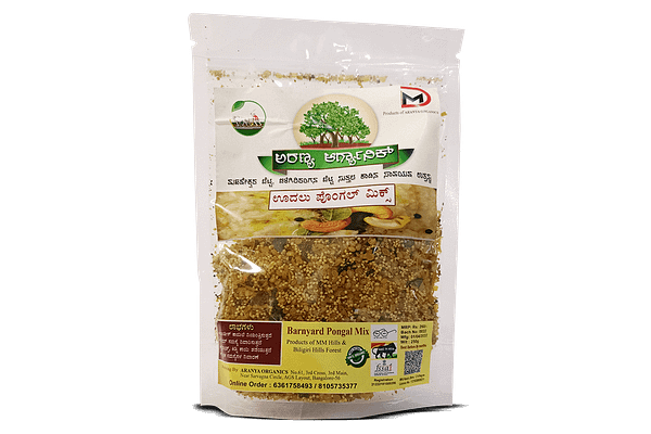 Packet of Barnyard Pongal Mix from Aranya Organics